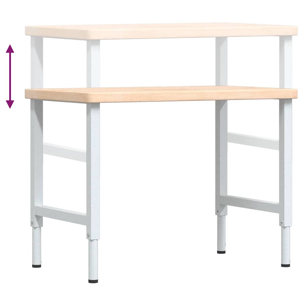 Banco Lavoro 100x60x(73-99,5) cm Legno di Rovere Rettangolare | homemem39