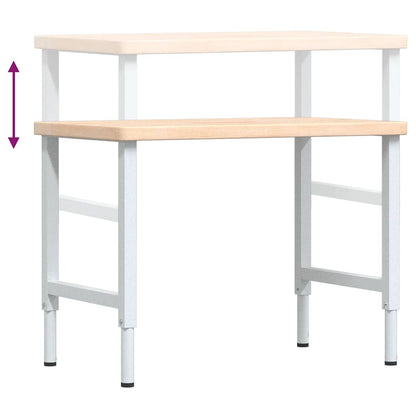 Banco Lavoro 100x60x(73-99,5) cm Legno di Rovere Rettangolare | homemem39
