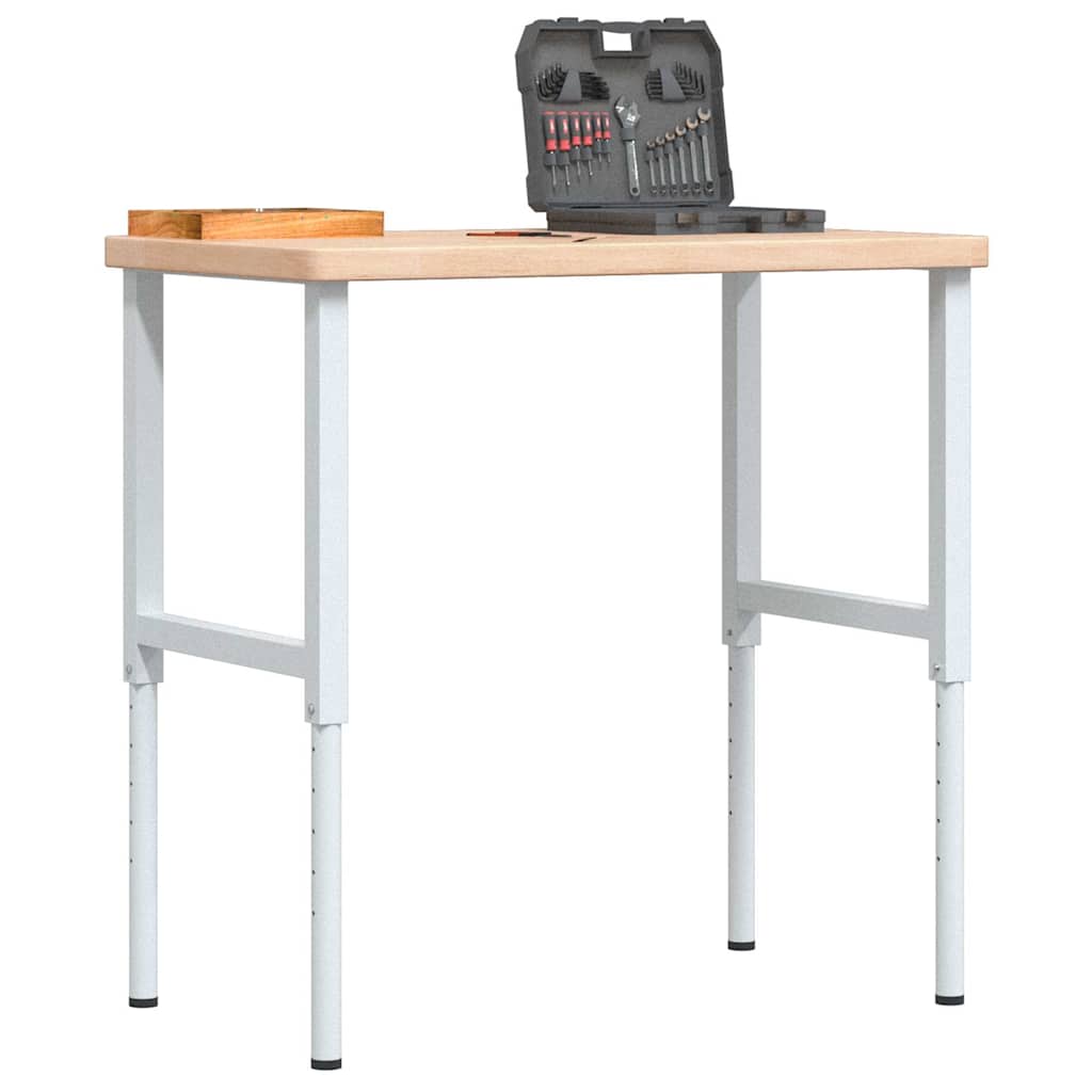 Banco Lavoro 100x60x(73-99,5) cm Legno di Rovere Rettangolare | homemem39