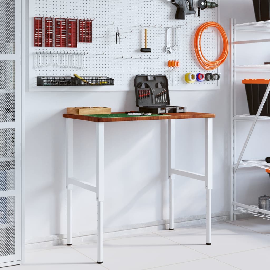 Banco Lavoro Marrone Scuro 100x60x(71,5-98) cm Legno di Rovere - homemem39