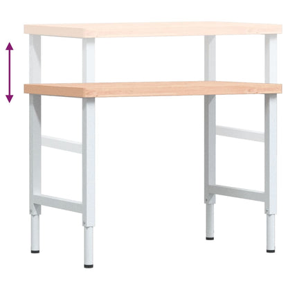 Banco Lavoro 100x60x(73-99,5) cm Legno di Faggio Rettangolare - homemem39