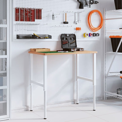 Banco da Lavoro 100x60x(71,5-98) cm Legno Faggio Rettangolare | homemem39