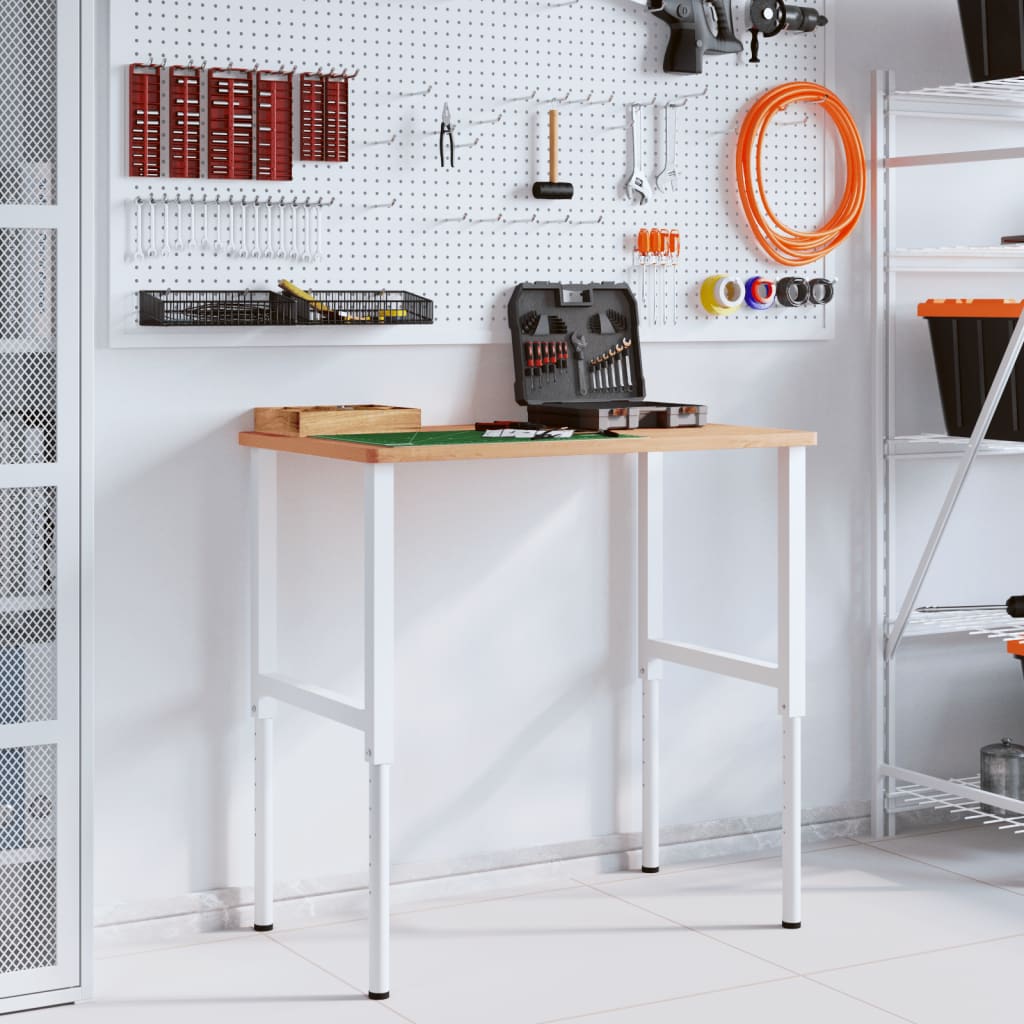 Banco da Lavoro 100x60x(71,5-98) cm Legno Faggio Rettangolare - homemem39