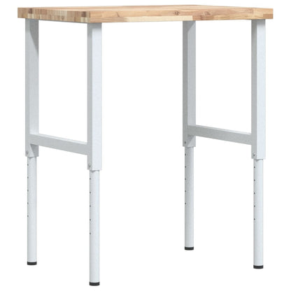 Banco Lavoro 80x60x(73-99,5) cm Legno di Faggio Rettangolare | homemem39