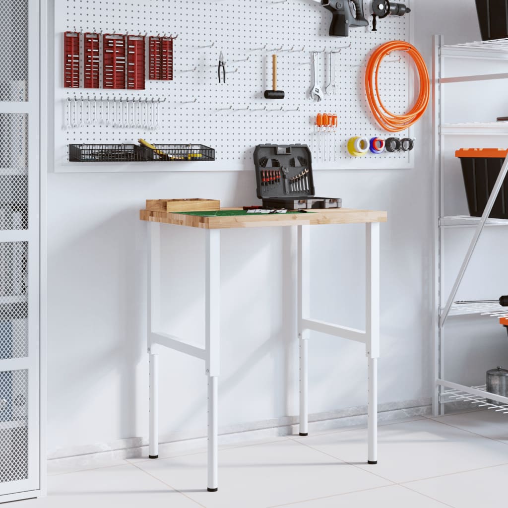 Banco Lavoro 80x60x(73-99,5) cm Legno di Faggio Rettangolare | homemem39
