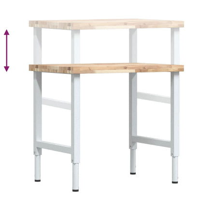 Banco Lavoro 80x60x(73-99,5) cm Legno di Faggio Rettangolare | homemem39