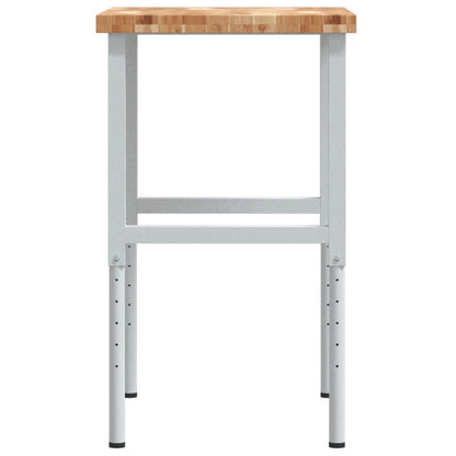 Banco Lavoro 80x60x(73-99,5) cm Legno di Faggio Rettangolare | homemem39
