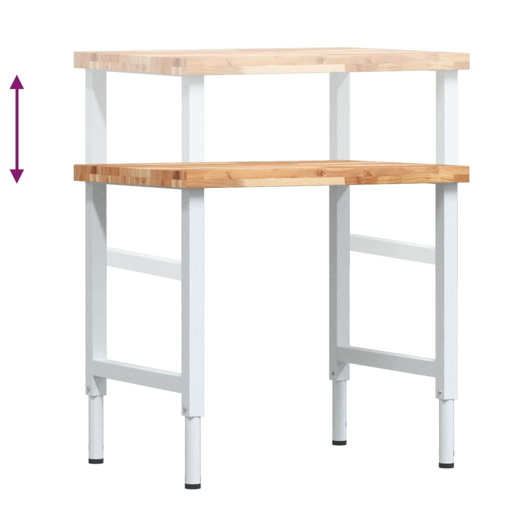 Banco Lavoro 80x60x(73-99,5) cm Legno di Faggio Rettangolare | homemem39