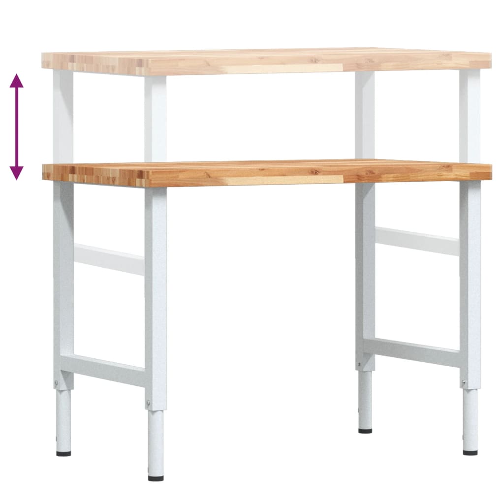 Banco Lavoro 100x60x(73-99,5) cm Legno di Acacia Rettangolare - homemem39