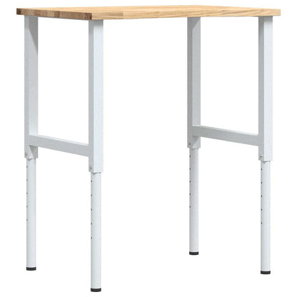 Banco da Lavoro 80x60x(71,5-98) cm Legno Massello Rovere | homemem39