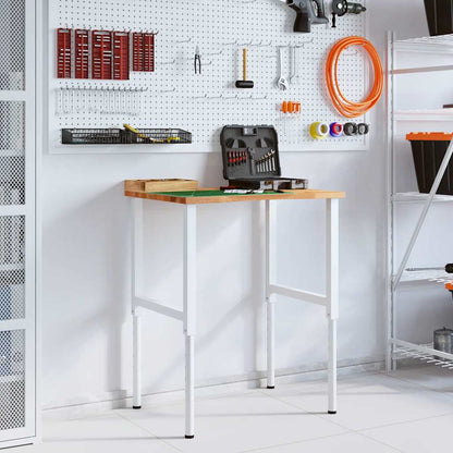 Banco Lavoro Marrone Chiaro 80x60x(71,5-98) cm Legno di Rovere - homemem39