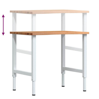 Banco Lavoro Marrone Chiaro 80x60x(71,5-98) cm Legno di Rovere - homemem39