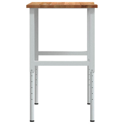 Banco Lavoro Marrone Chiaro 100x60x(71,5-98) cm Legno di Rovere - homemem39