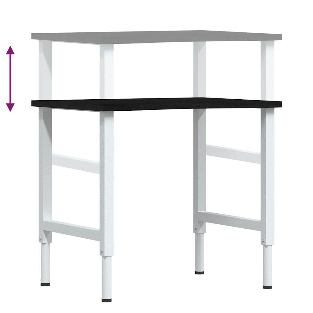 Banco Lavoro Marrone Scuro 80x60x(71,5-98) cm Legno di Rovere - homemem39