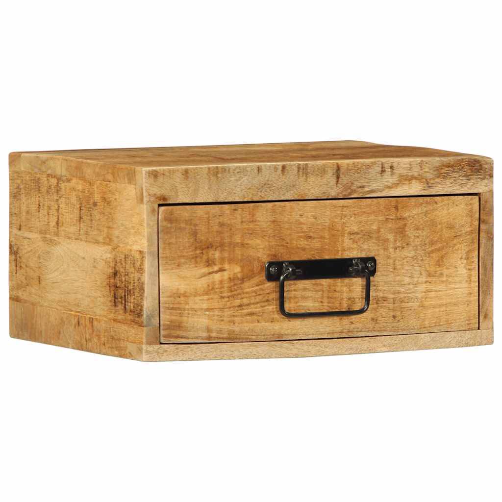 Comodino a Parete in Legno Grezzo Massello di Mango | homemem39