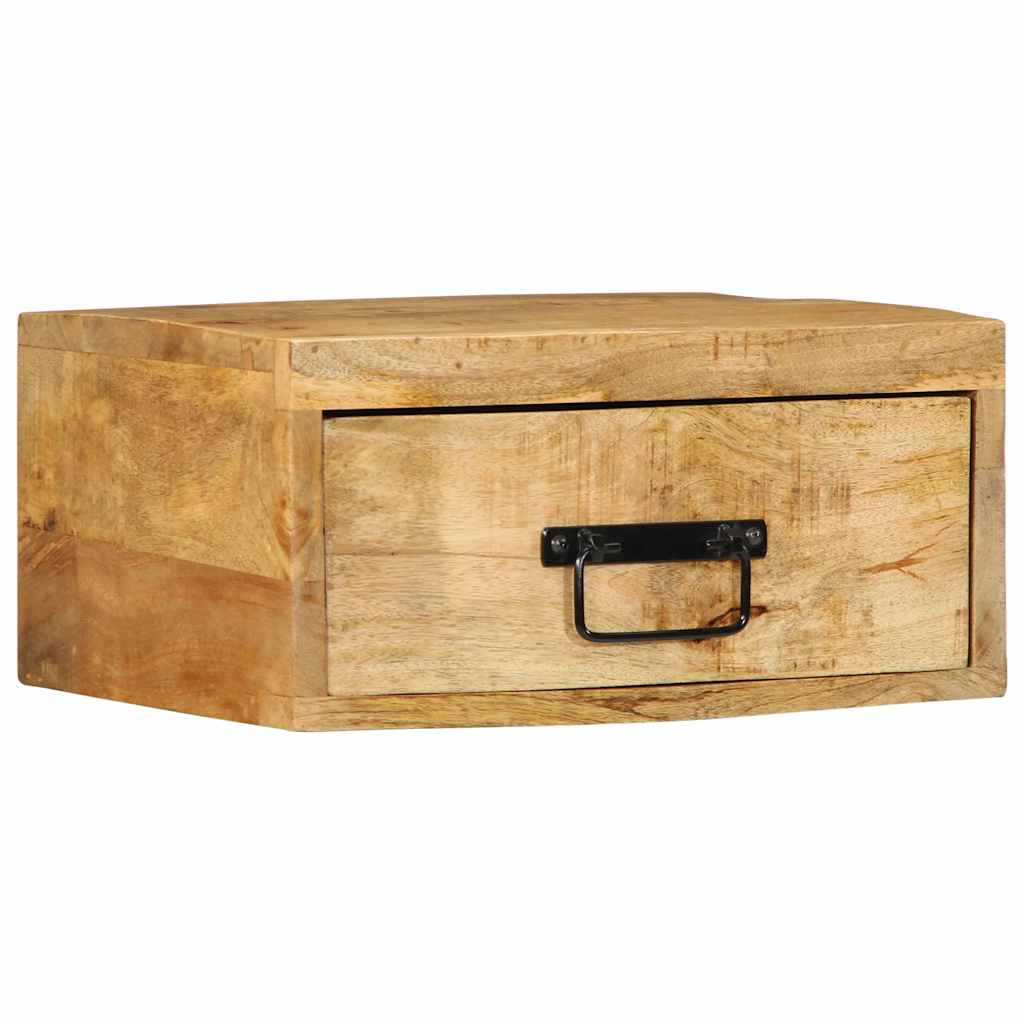 Comodino a Parete in Legno Grezzo Massello di Mango | homemem39