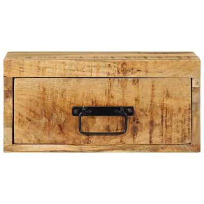 Comodino a Parete in Legno Grezzo Massello di Mango | homemem39