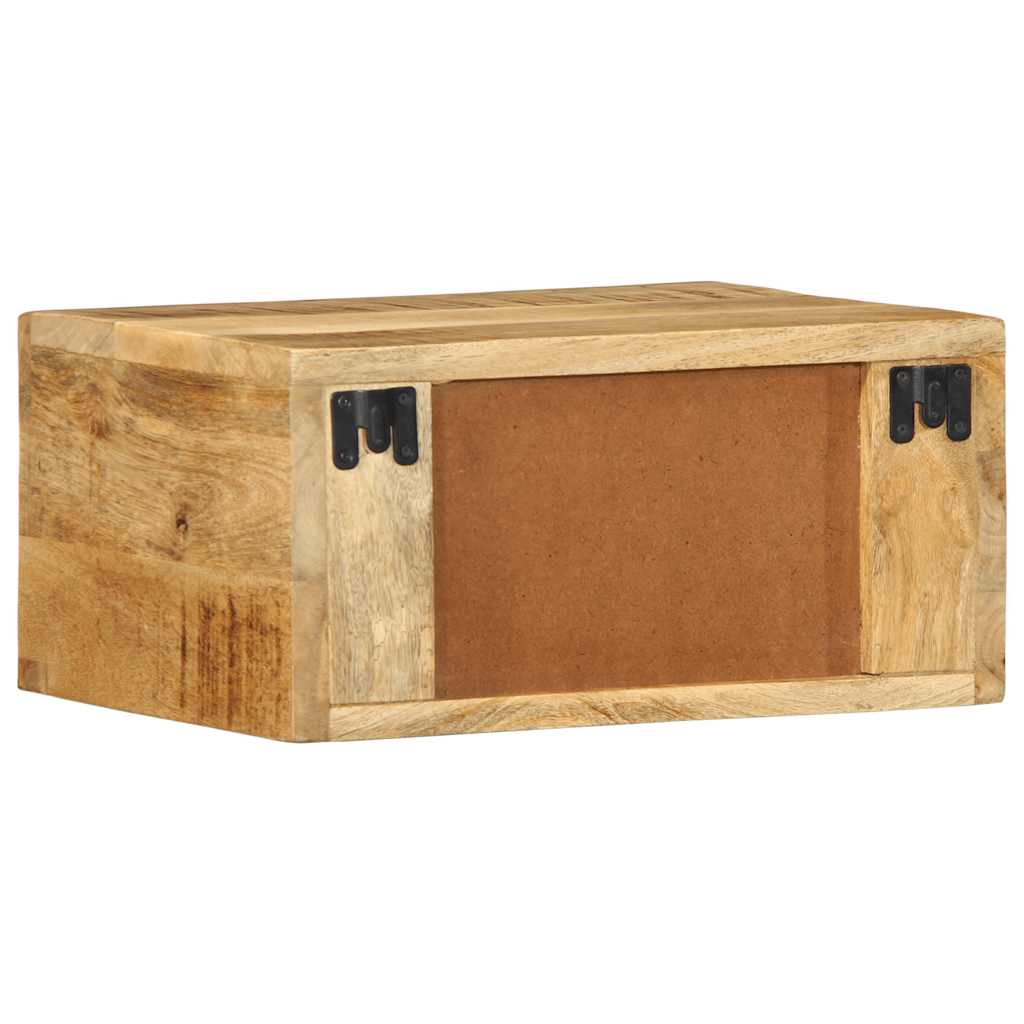 Comodino a Parete in Legno Grezzo Massello di Mango | homemem39