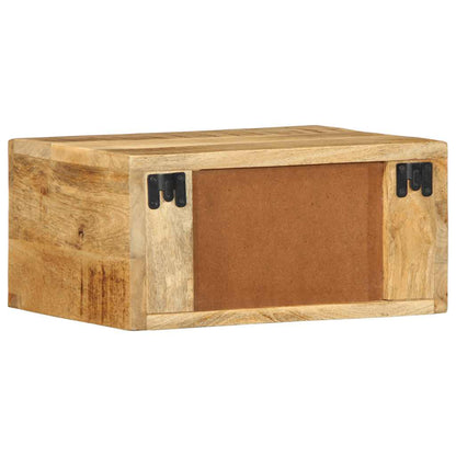 Comodino a Parete in Legno Grezzo Massello di Mango | homemem39