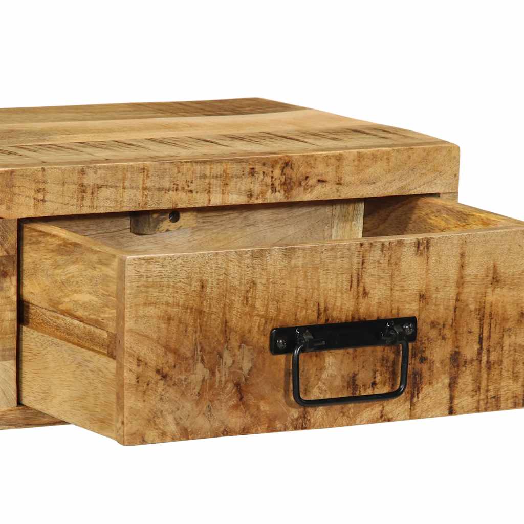 Comodino a Parete in Legno Grezzo Massello di Mango | homemem39