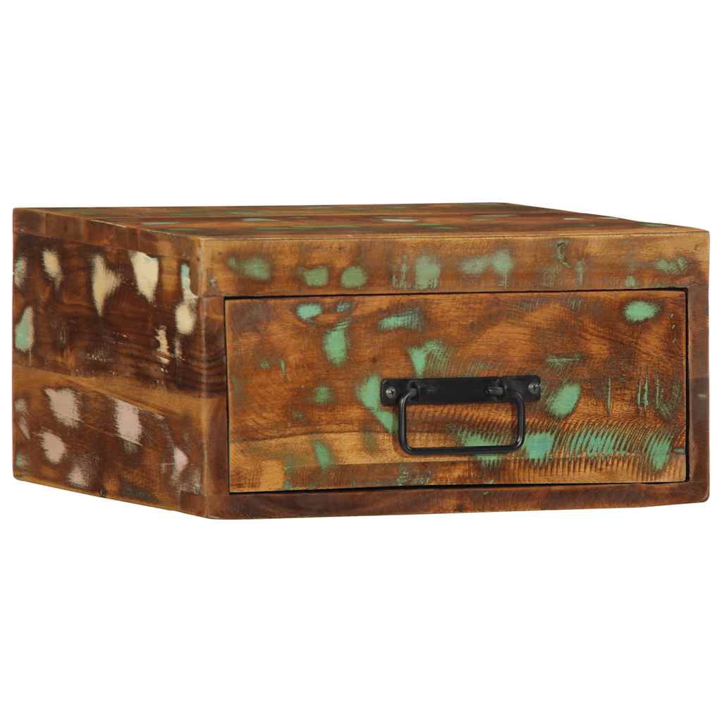 Comodino a Parete in Legno Massello di Recupero - homemem39