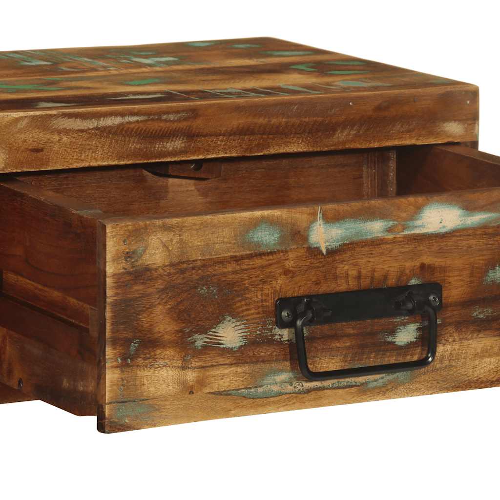 Comodino a Parete in Legno Massello di Recupero - homemem39