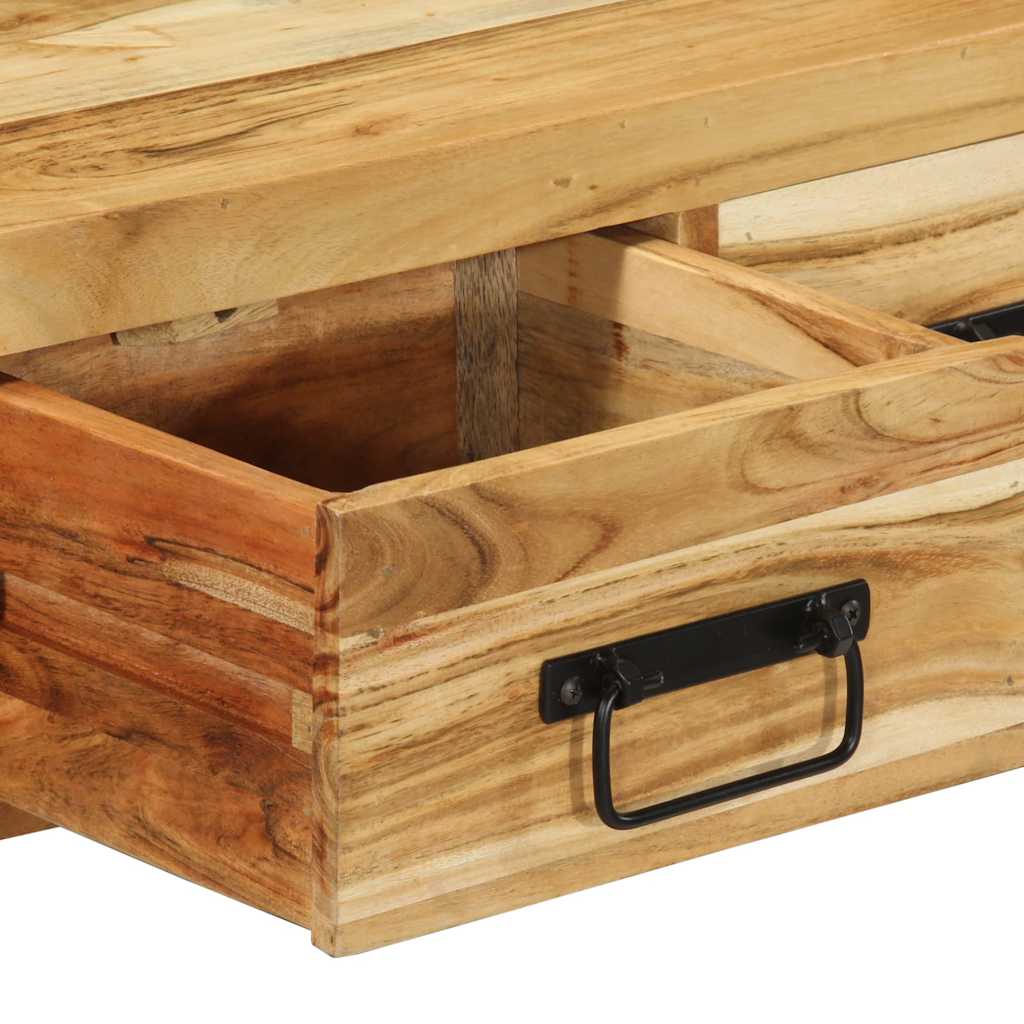 Mobile TV a Parete 60x30x19 cm in Legno Massello di Acacia - homemem39