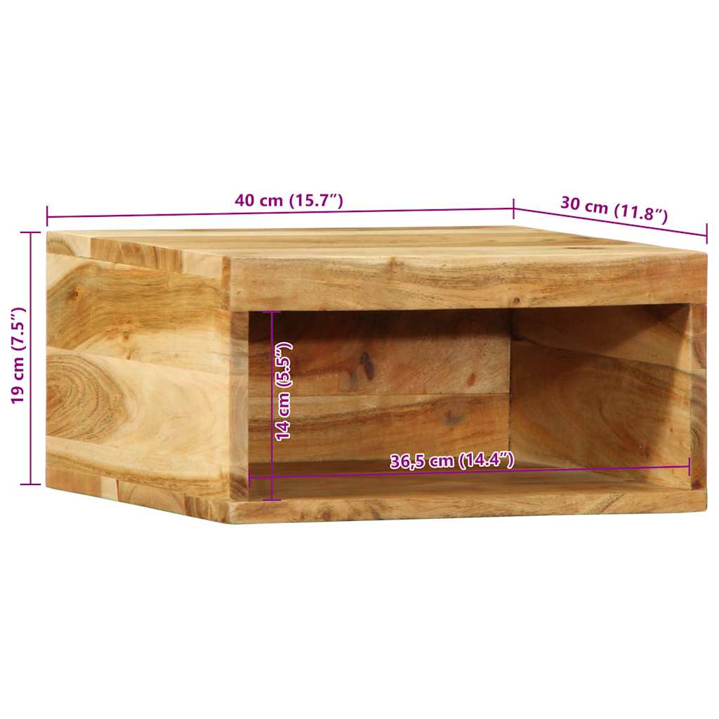Mobile TV a Parete 2 pz in Legno Massello di Acacia - homemem39