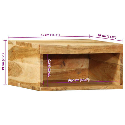 Mobile TV a Parete 2 pz in Legno Massello di Acacia - homemem39