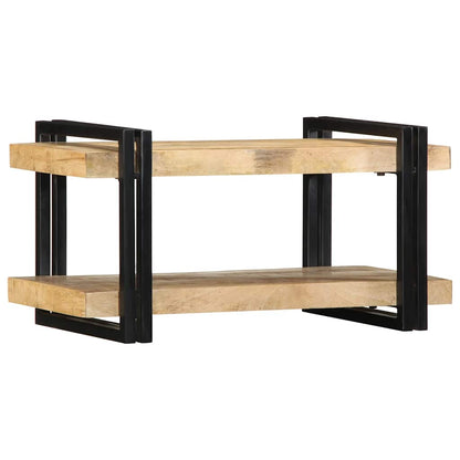 Mensola da Parete 70x33x35 cm in Legno Massello di Mango Grezzo - homemem39