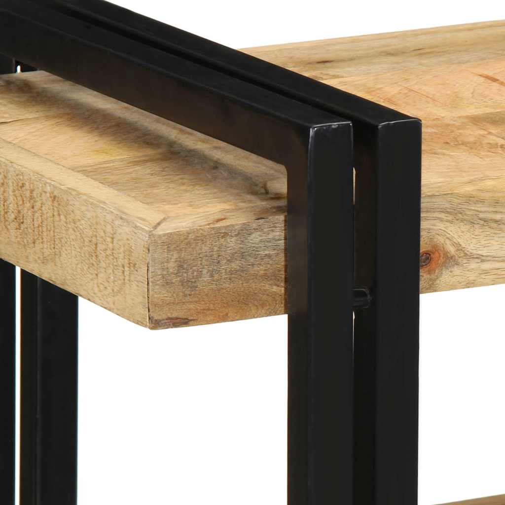 Mensola da Parete 70x33x35 cm in Legno Massello di Mango Grezzo - homemem39