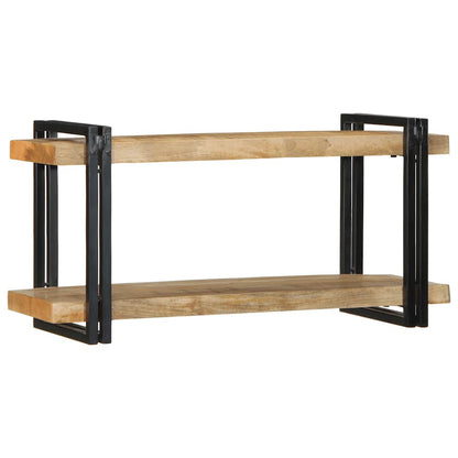Mensola da Parete 90x33x45 cm in Legno Massello di Mango Grezzo - homemem39