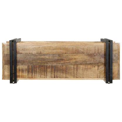 Mensola da Parete 90x33x45 cm in Legno Massello di Mango Grezzo - homemem39
