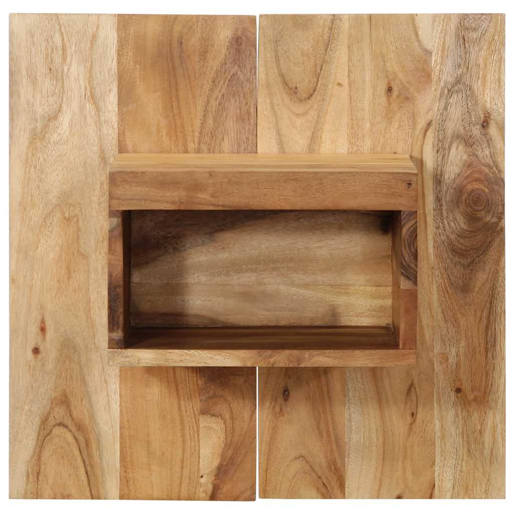Comodino 50x27x50 cm in Legno Massello di Acacia - homemem39