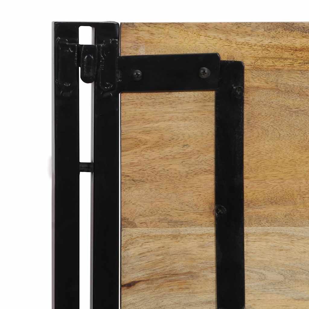 Testiera 100 cm in Legno Massello di Mango e Ferro - homemem39