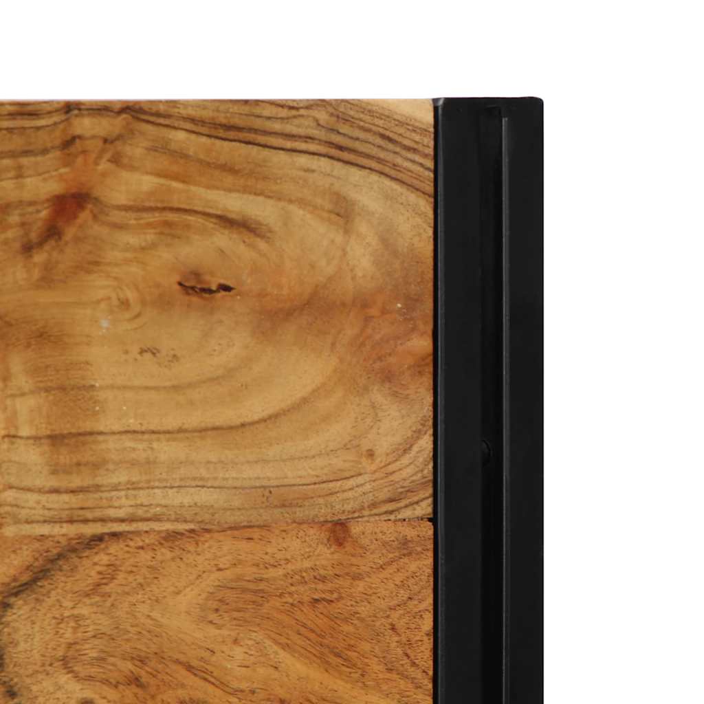 Testiera 100 cm in Legno Massello di Acacia e Ferro - homemem39