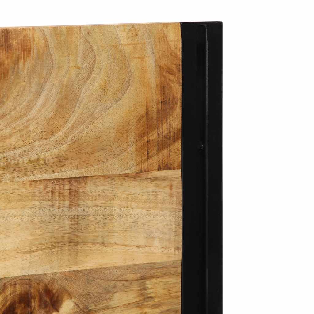 Testiera 120 cm in Legno Massello di Mango e Ferro - homemem39