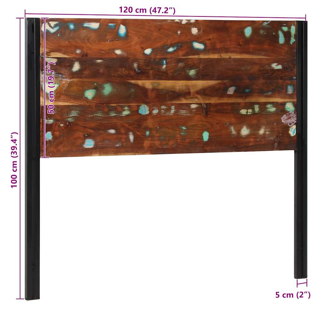 Testiera 120 cm in Legno Massello di Recupero e Ferro - homemem39