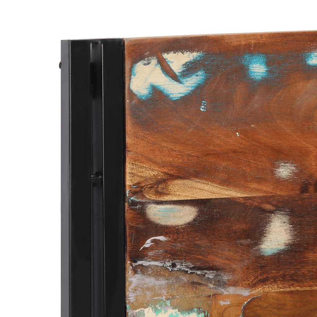 Testiera 120 cm in Legno Massello di Recupero e Ferro - homemem39