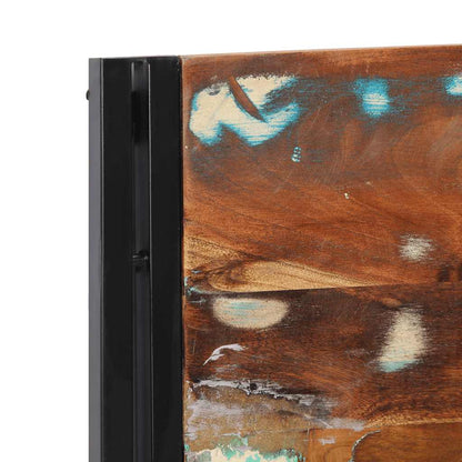 Testiera 120 cm in Legno Massello di Recupero e Ferro - homemem39