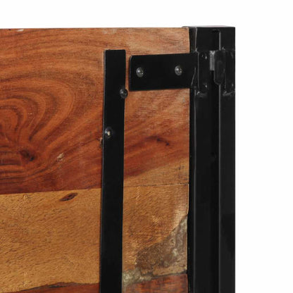 Testiera 120 cm in Legno Massello di Recupero e Ferro - homemem39