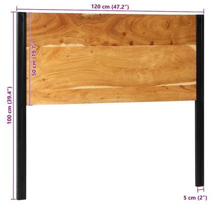 Testiera 120 cm in Legno Massello di Acacia e Ferro - homemem39