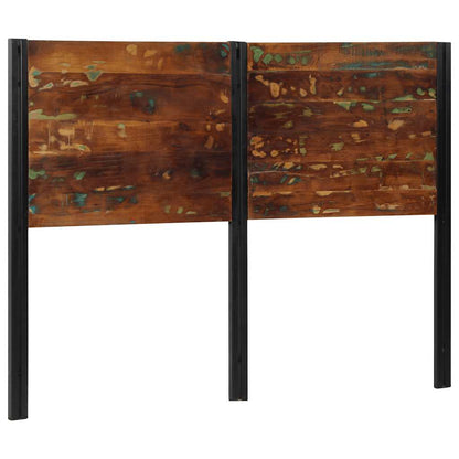 Testiera 140 cm in Legno Massello di Recupero e Ferro - homemem39