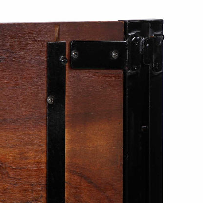 Testiera 140 cm in Legno Massello di Recupero e Ferro - homemem39