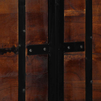 Testiera 140 cm in Legno Massello di Recupero e Ferro - homemem39