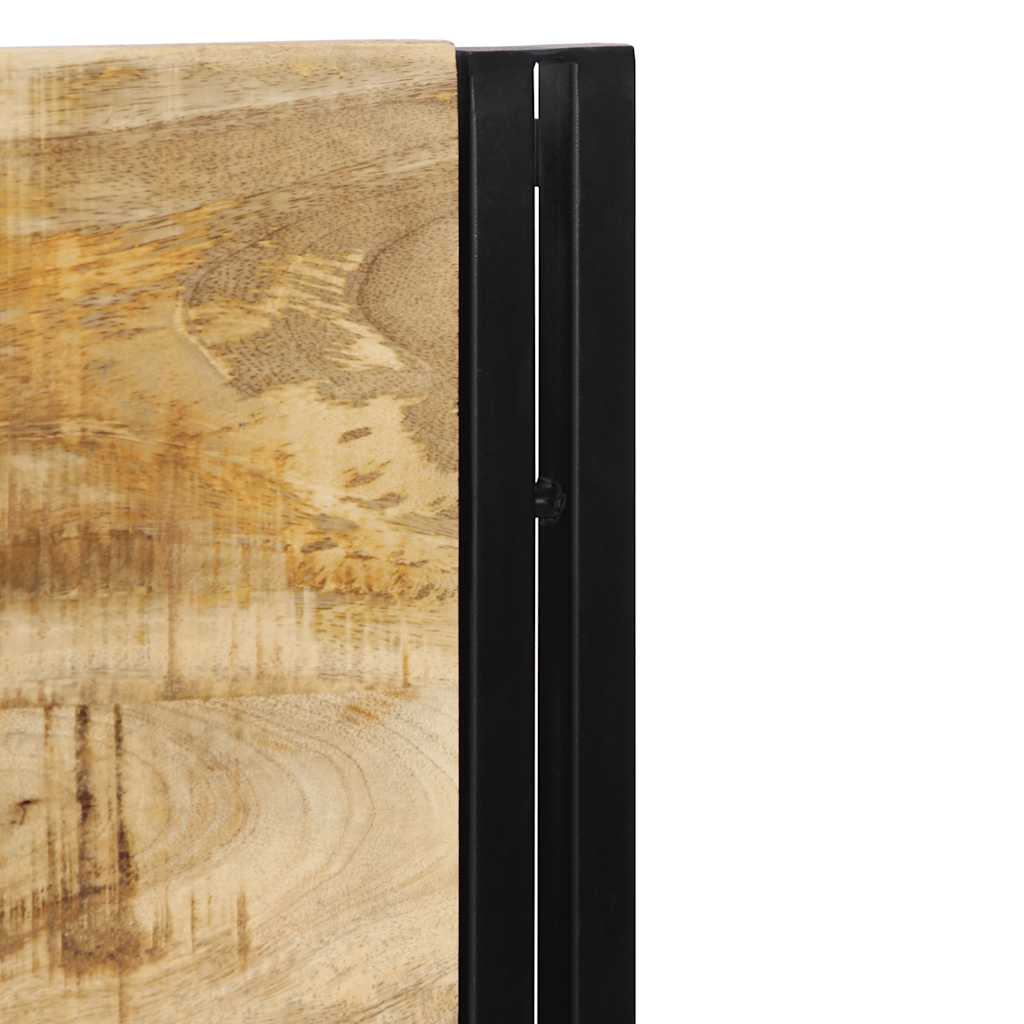 Testiera 160 cm in Legno Massello di Mango e Ferro - homemem39