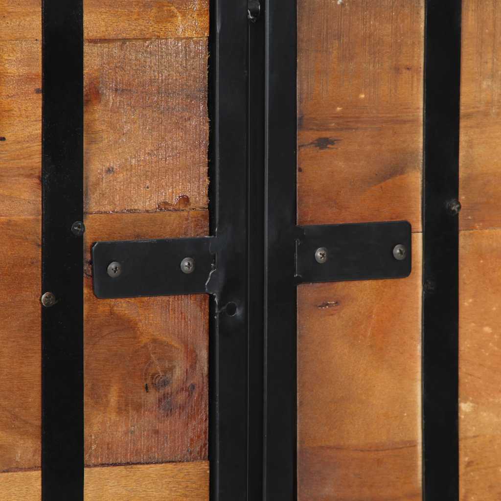 Testiera 160 cm in Legno Massello di Recupero e Ferro - homemem39