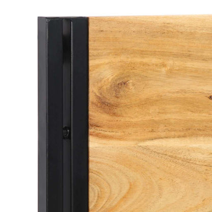 Testiera 160 cm in Legno Massello di Acacia e Ferro - homemem39