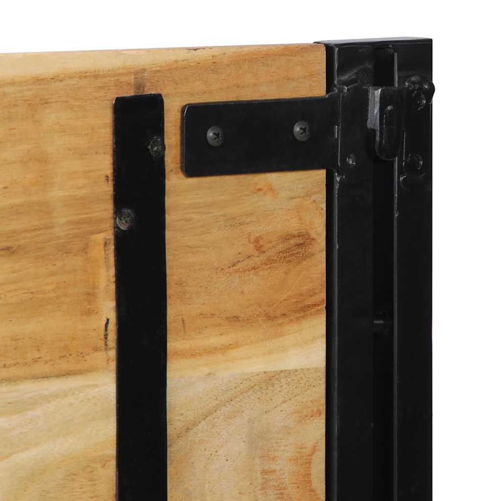 Testiera 160 cm in Legno Massello di Acacia e Ferro - homemem39