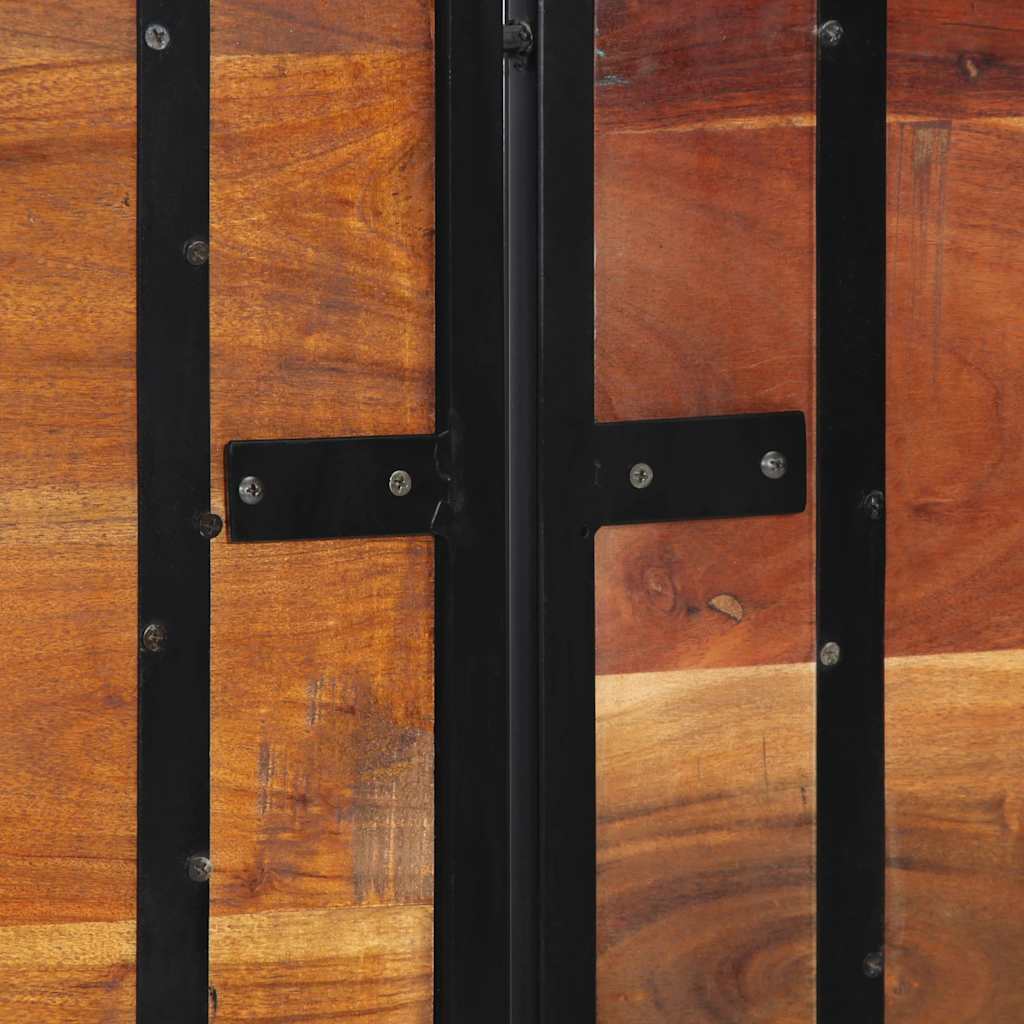 Testiera 180 cm in Legno Massello di Recupero e Ferro - homemem39